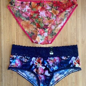 Freya XL  Floral Mesh & Torrid 1X Lace Trimmed Cheeky Panties Sexy Undies NWTs
